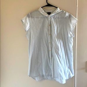 Patagonia Pinstripe Cap Sleeves Button Up Shirt 12